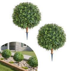 Τεχνητά πυξάρια VEVOR Topiary με στάχυ εδάφους, 2 σετ 559 χιλιοστών ψεύτικοι θάμνοι και θάμνοι σε γλάστρες, τεχνητό δέντρο μεταξιού που μοιάζει με αληθινό για διακόσμηση, μπροστινή βεράντα, εξωτερική