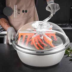 Χλοοκοπτικό VEVOR Bud Leaf Bowl, Χειροκίνητο χλοοκοπτικό 490 mm, με αιχμηρές λεπίδες από ανοξείδωτο ατσάλι, Οπτική κοπή, Υδροπονική μηχανή κοπής υγρής και ξηρής, Στριφτή περιστροφή για φυτά, φύλλα, μπ