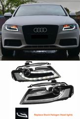 ΦΑΝΑΡΙΑ ΕΜΠΡΟΣ AUDI A4 S4 B8 LED DRL HeadLights 2009-2012