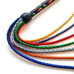 Black Label Gay Pride Leather Flogger-thumb-3