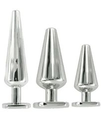 Black Label Stainless Steel Butt Plug Medium 76 x 38 mm