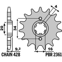 Pbr Steel Standard Front Sprocket 2361 - 428