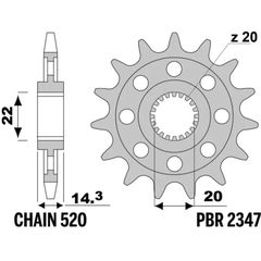 Pbr Steel Standard Front Sprocket 2347 - 520