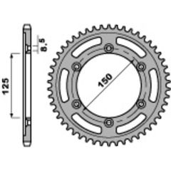 Pbr Standard C45 Steel Rear Sprocket 4507 - 520