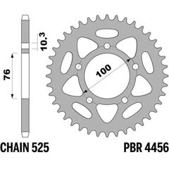 Pbr Standard C45 Steel Rear Sprocket 4456 - 525