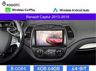 Renault Captur 2013-2019 9" Οθόνη Android Car Radio Navigation | 4GB+64GB | 8-Core | Ασύρματο CarPlay & Aσύρματο Android Auto | GPS | WiFi | DSP | HiFi | FM/RDS