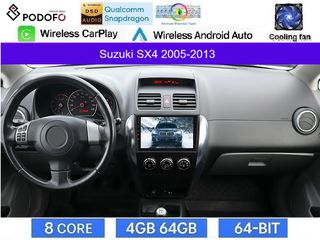Suzuki SX4 (2005-13) Οθόνη 9" Android 15 | 4GB RAM + 64GB ROM | 8-Core Snapdragon | Ασύρματο CarPlay & Ασύρματο Android Auto | GPS | WiFi | DSP | FM/RDS
