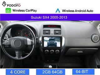 Suzuki SX4 (2005-13) Android οθόνη 9" 2+64GB Ασύρματο CarPlay & Aσύρματο Android Auto GPS WiFi EQ