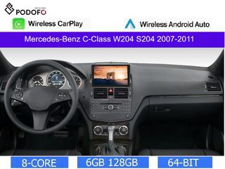 Mercedes Benz C-Class W204 S204 (2007-2011) Android 13 Οθόνη 9" | 6GB RAM +128GB ROM | Ασύρματο CarPlay & Aσύρματο Android Auto | GPS | WiFi | DSP