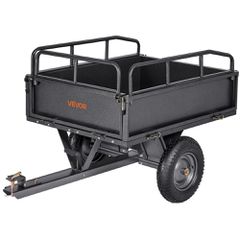 Τρέιλερ VEVOR Garden Utility, 10 κυβικά πόδια και χωρητικότητα 227 κιλών, Τρέιλερ μεταφοράς ATV UTV, Χαλύβδινο καρότσι ρυμούλκησης με ελαστικά 14", Χειροκίνητο τράβηγμα ή ποδοκίνητο ποδοκίνητο, Ρυμουλ