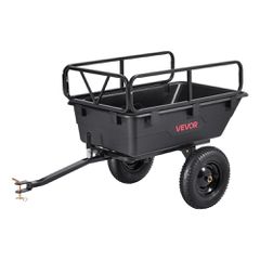 Τρέιλερ VEVOR Garden Utility, 10 κυβικά πόδια 227 κιλά, Τρέιλερ μεταφοράς ATV UTV, Καρότσι ρυμούλκησης πίσω από πολυαιθυλένιο με ελαστικά 16", Χειροκίνητο τράβηγμα ή ποδοκίνητο ποδοκίνητο ποδοκίνητο,