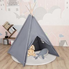 Σκηνή Teepee Παιδική Γκρι 120x120x150 εκ. Peach Skin με Σάκο 80272
