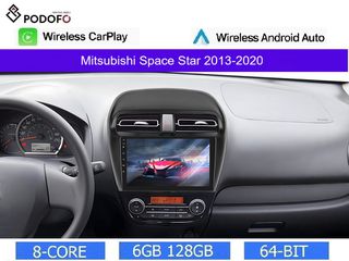 Mitsubishi Space Star(2013-2020) Android 13 Οθόνη 9" | 6GB RAM +128GB ROM | Ασύρματο CarPlay & Aσύρματο Android Auto | GPS | WiFi | DSP