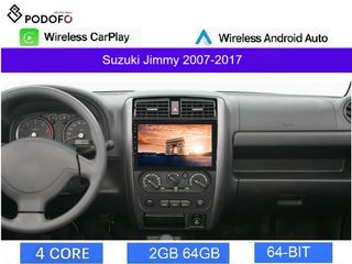 Suzuki Jimny (2007-2017) Android οθόνη 9" 2+64GB Ασύρματο CarPlay & Aσύρματο Android Auto GPS WiFi EQ