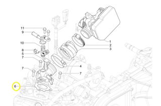 Φλάντζα Εισαγωγής Ψεκασμού Piaggio Beverly 300 E5 Deep Black 2023-2024 ZAPMD2100 1A009942