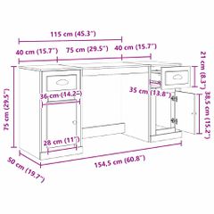 Γραφείο με Ντουλάπι Artisan Oak Επεξεργασμένο Ξύλο 3402678-thumb-10