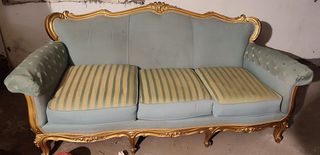 ΣΑΛΟΝΙ ΚΛΑΣΙΚΟ VINTAGE ΧΕΙΡΟΠΟΙΗΤΟ  (6 ΤΕΜΑΧΙΩΝ) - 1 ΚΑΝΑΠΕΣ, 2 ΠΟΛΥΘΡΟΝΕΣ, 2 ΜΠΕΡΖΕΡΕΣ. 1 ΤΡΑΠΕΖΑΚΙ