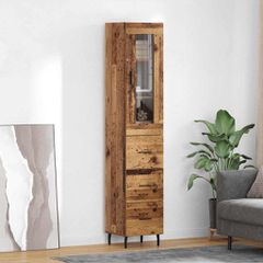 Highboard Παλιό Ξύλο 34,5 x 34 x 180 εκ. Επεξεργασμένο Ξύλο 3415788