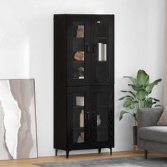 Highboard Μαύρη Οξυά 69,5 x 34 x 180 εκ. Επεξεργασμένο Ξύλο 3416069