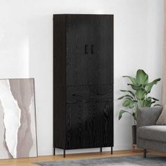 Highboard Μαύρη Οξυά 69,5 x 34 x 180 εκ. Επεξεργασμένο Ξύλο 3416096