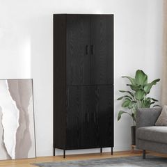 Highboard Μαύρη Οξυά 69,5 x 34 x 180 εκ. Επεξεργασμένο Ξύλο 3416130