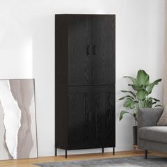 Highboard Μαύρη Οξυά 69,5 x 34 x 180 εκ. Επεξεργασμένο Ξύλο 3416204