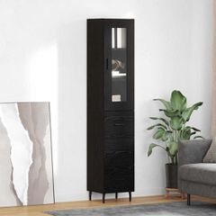 Highboard Μαύρη Οξυά 34,5 x 34 x 180 εκ. Επεξεργασμένο Ξύλο 3416240