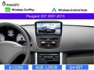 PEUGEOT 207 (2007-2013) Android 9" Οθόνη IPS Android 13 | 8-Core | 6+128GB | Wireless CarPlay & Android Auto | GPS | WiFi | DSP | FM/RDS