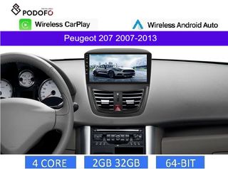 PEUGEOT 207 (2007-2013) Android 9" Οθόνη 2+32GB Ασύρματο CarPlay & Aσύρματο Android Auto GPS WiFi EQ