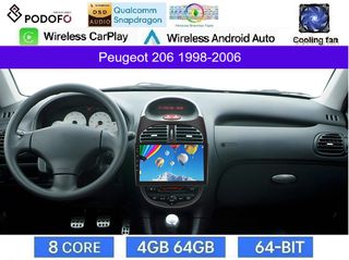 PEUGEOT 206 (1998-2006) Android Οθόνη 9" | Snapdragon 460 | 4GB RAM + 64GB ROM | Ασύρματο CarPlay & Android Auto GPS WiFi DSP FM/RDS