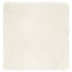 Χαλί από τεχνητό πρόβειο δέρμα TAFALLA Λευκό 120 x 120 cm 42021465