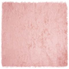 Χαλί από τεχνητό πρόβειο δέρμα TAFALLA Ροζ 160 x 160 cm 42021554