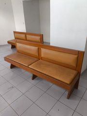 Καναπέδες ξύλινοι με επένδυση δερμάτινης