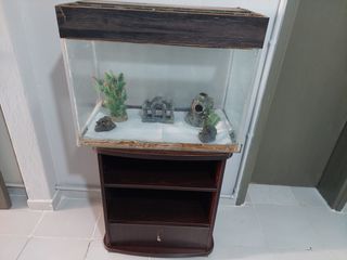 πωλειται ενυδρειο 120 λιτρων μαζι με το επιπλο του.