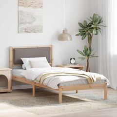 Σκελετός Κρεβατιού Taupe 100 x 200 cm Στερεά ξυλεία πεύκου 878142