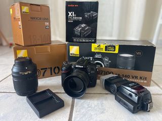 Nikon kit d7100, 35mm f1.8, 18-140mm, flash sb800, godox triggers