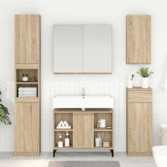 Ντουλάπι νιπτήρα με ράφι με πόρτα Δρύς Sonoma 80 x 33 x 60 εκ 881271