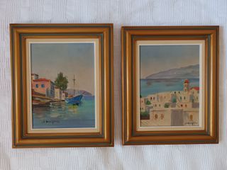 Πίνακες ζωγραφικής του Δουρίδη Ιωάννη σε κορνίζα διαστάσεων  35χ29 εκ