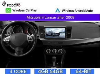 Mitsubishi Lancer από 2008- Android Car Radio 10.1" 4+64GB Ασύρματο CarPlay & Aσύρματο Android Auto GPS WiFi DSP