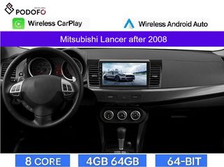 Mitsubishi Lancer από 2008-  Android Car Radio 10.1" 4+64GB 8-Core Ασύρματο CarPlay & Aσύρματο Android Auto| GPS | WiFi | DSP