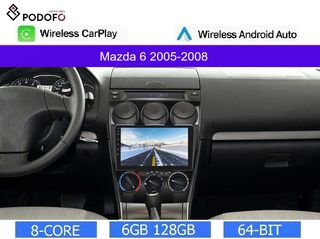 Mazda 6 (2005-2008) Android 13 Οθόνη 9" | 6GB RAM +128GB ROM | Ασύρματο CarPlay & Aσύρματο Android Auto | GPS | WiFi | DSP