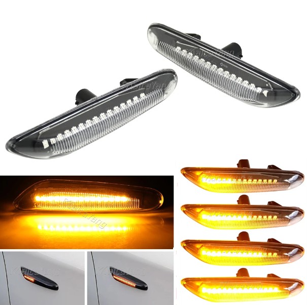 Πλαϊνά Φλας Φτερού Led Dynamic Άσπρα Για Bmw 1 E81 / E82 / E87 / E88 / 3 E90 / E91 / E92 / E93 / X1 E84 / X3 E83 / 2 Τεμάχια