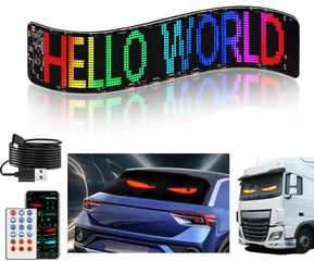 Διακοσμητική LED Εύκαμπτη Οθόνη Πάνελ Bluetooth Πινακίδα / Ταινία / Ταμπέλα Καμπίνας 49cm X 12cm X 0.25cm Προσαρμοσμένο Κείμενο / Κινούμενη Εικόνα Μέσω App για Φορτηγα / Αυτοκινήτα κτλ. 1 Τεμάχιο FZHA