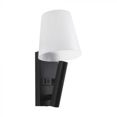 VTAC – Απλίκα Τοίχου με LED & USB/PD – CREE 2W – Μαύρη 3000K – SKU: 240016