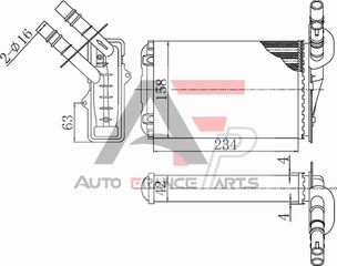Carro Ψυγείο Καλοριφέρ (234x157) κατάλληλο για RENAULT CLIO II/CAMPUS/THALIA 2001-2006 (BB/CB) / 7701045552 - 1 Τεμ
