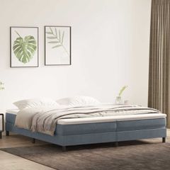 Box Spring Κρεβάτι χωρίς στρώμα Σκούρο γκρι 200x220cm Βελούδινο 3315892