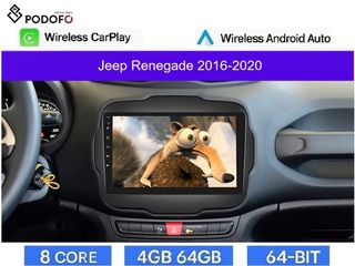 Jeep Renegade 2016-2020 9" Οθόνη Android Car Radio Navigation | 4GB+64GB | 8-Core | Ασύρματο CarPlay & Aσύρματο Android Auto | GPS | WiFi | DSP | HiFi | FM/RDS