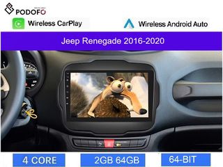 Jeep Renegade 2016-2020 9" Οθόνη Android Navigation | 2GB+64GB | Ασύρματο CarPlay & Aσύρματο Android Auto | GPS | WiFi | EQ | HiFi | FM/RDS