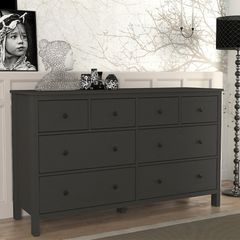 Συρταριέρα - Μπουφές Sabina Megapap χρώμα ανθρακί 160x50x96εκ.