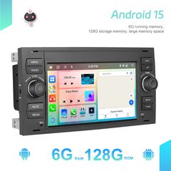 Ford Fiesta (2005-2008) 7” Android Car Stereo 6+128GB – Ασύρματο CarPlay & Android Auto, GPS, WiFi, RDS, Bluetooth, OEM Συμβατότητα